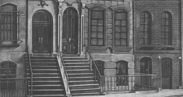 1. Street Landscape-8703, mezzotint, 13X24cm, 1987
