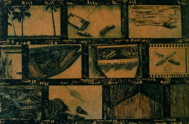 1. The mixtured image. Etching. 33X49cm, 1983