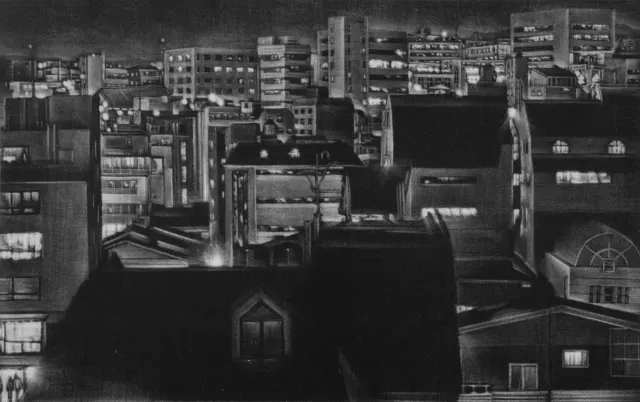 10. Night Landscape-9303. Mezzotint, 23X16cm. 1993