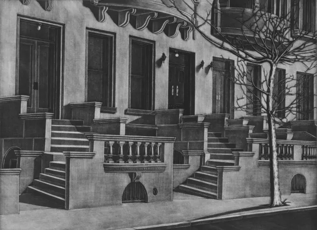 11..Street Landscape-8907, mezzotint, 25X32cm, 1989