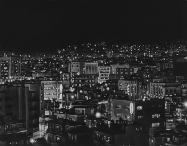 12. Night Landscape-9309. Mezzotint, 25X20cm. 1993