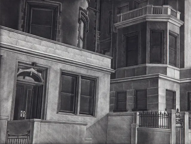 12. Street Landscape-8909. mezzotint, 25X32cm, 1989