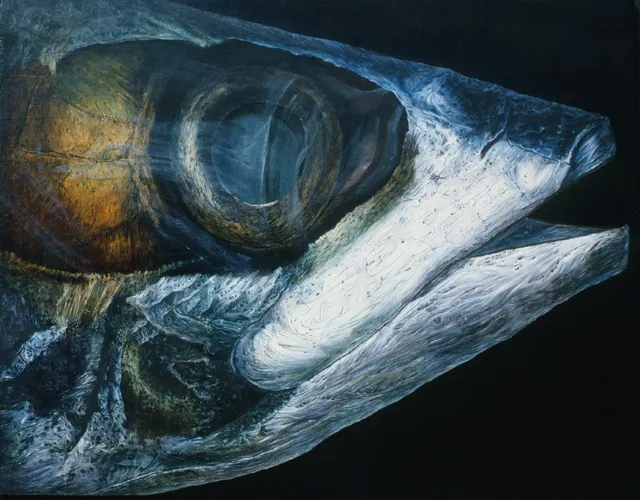 13. Fish-801, Oil painting, 130X97cm, 1980