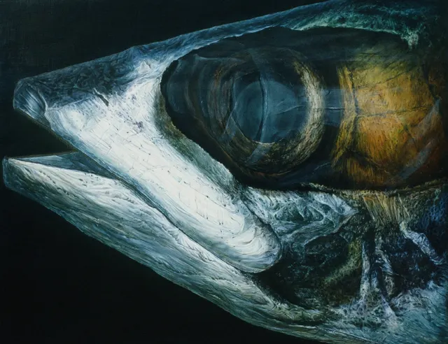 14. Fish-802, Oil painting, 130X97cm, 1980