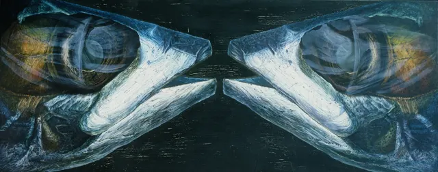15. Fish-803, Oil painting, 260X97cm, 1980