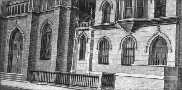2. Street Landscape-8704, mezzotint, 18X32cm, 1987