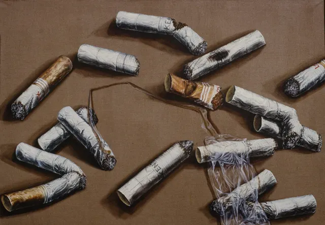 21. Texture C-1. Oil painting, 140X110cm, 1984