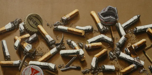 29. Texture C-23. Oil painting, 260X120cm, 1985