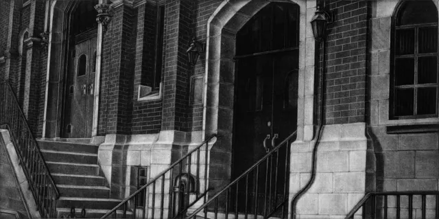 3..Street Landscape-8705, mezzotint, 18X32cm, 1987