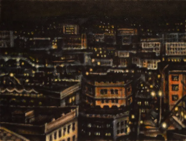 30. 야경-9201. Oil painting. 65X53cm, 1992
