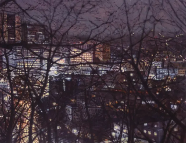 33. 야경-9204. Oil painting. 145X112cm, 1992