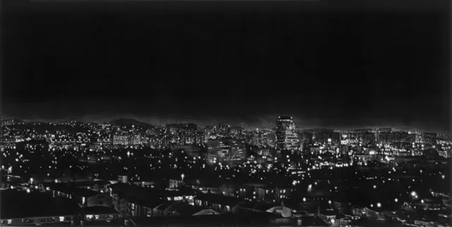 33. Night Landscape-9814. Mezzotint, 60X30cm. 1998