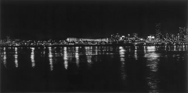 40. Night Landscape-20082. Mezzotint, 60X30cm. 2008