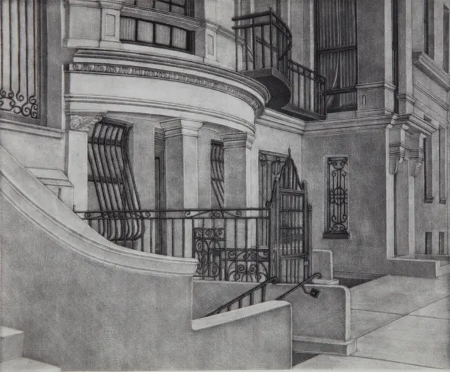 5. Street Landscape-8903,mezzotint, 23X20cm, 1989