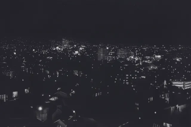 8. Night Landscape-9212. Mezzotint, 60X40cm. 1992.